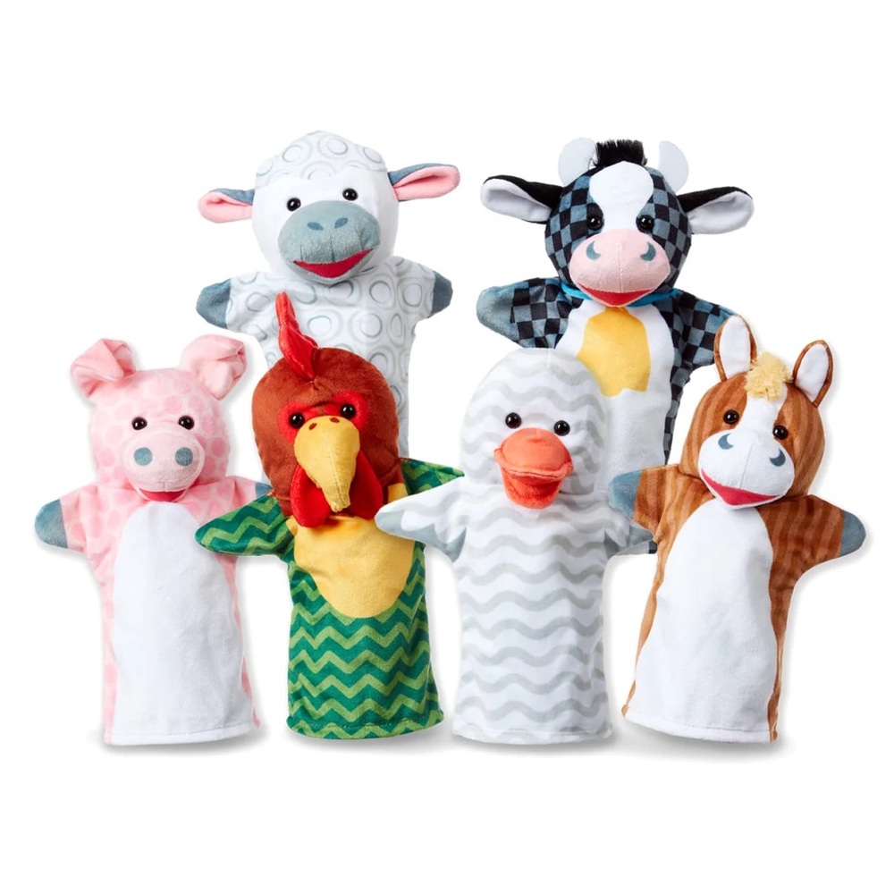 Melissa and Doug Barn Buddies Hand Puppets 6 Piece Set